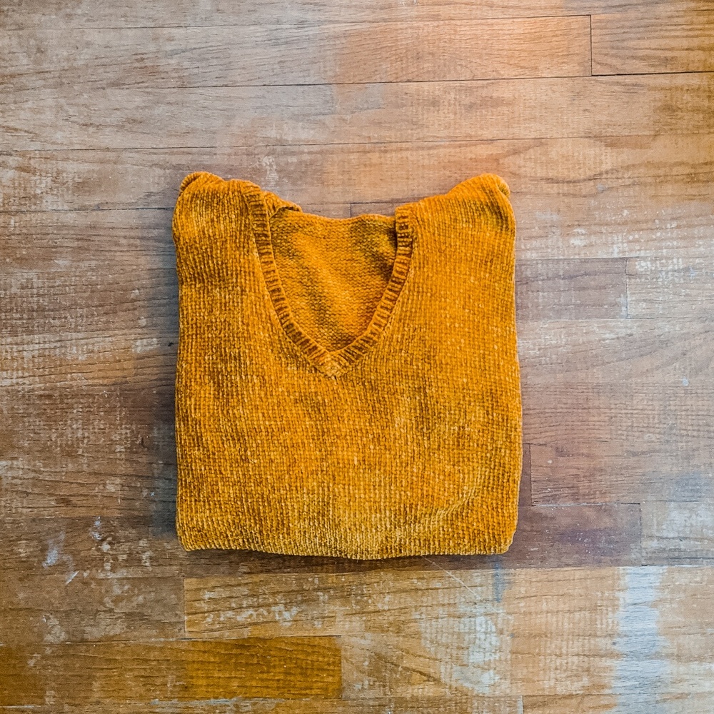 Forever21 ⋆ Mustard Chenille Cropped Hoodie ⋆⚝